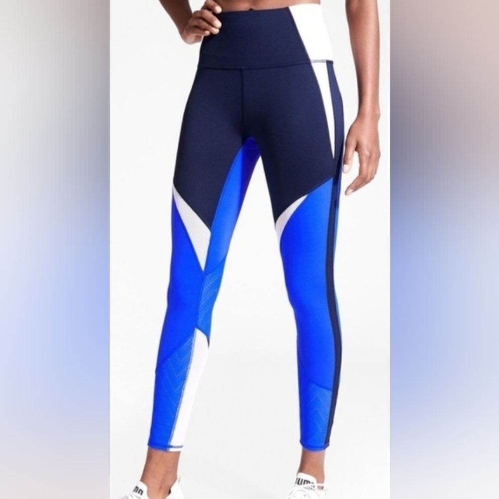 Athleta High Rise Precision Blue Leggings Size Small
